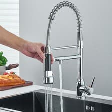 Image of Modern Mono Pull Out Twin Kitchen Mixer Tap Sink Dual Spout Spray Single Lever