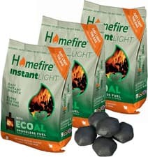 Image of Homefire Instant Light Smokeless Coal Fire - 3 x 3kg Smokeless Ecoal Fuel