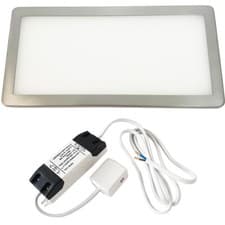 Image of 1x BRUSHED NICKEL Slim Under Cabinet Light & Driver - Warm White Diffused LED