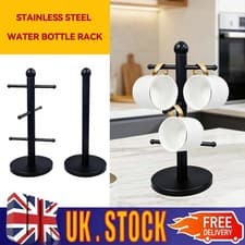 Image of Stainless Steel Mug Tree Stand 6 Hook Coffee Tea Cup Holder Rack Countertop NEW