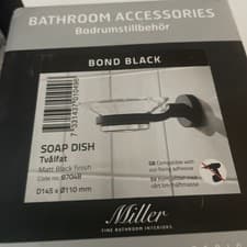Image of Miller Bond black Soap Dish Clear Glass Black 8704B