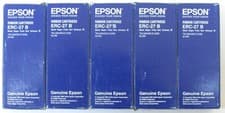 Image of Epson ERC-27 B Genuine Black Ribbon Cartridge. Five (5) Pack. BNIB & Sealed.
