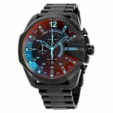 Image of Diesel DZ4318 Mega Chief Men's Black Ion-plated Stainless Steel Watch 59X51mm