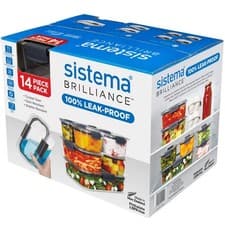 Image of Sistema Brilliance Food Storage Containers +Lids Leak-proof Seal Set 14 Pcs Pack