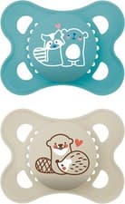 Image of MAM Original Soothers 0-6M, 2 Pack, Steriliser Case, Blue/Cream, Baby Dummies