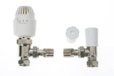 Image of Drayton 08 09 260 RT212 Thermostatic Radiator Valve TRV & Lockshield 15mm Angled