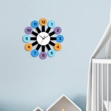 Image of Colorful Wall Clock Wall Decoration Large Numerals Fashion Wall Art for