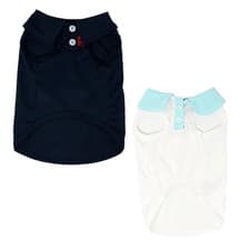Image of MILASIC Dog Summer Outing Wear Set of 2 Large Polo Shirts Cool Design Washable