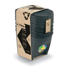 Image of Sorting Bins Recycling Segregation Waste Stackable Lidded Sticker Dustbin 25L