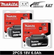 Image of 2x Makita 6ah 18v Li-ion Power Tool Battery BL1860B Battery With Star
