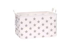 Image of Fabric Storage Basket Collapsible Kids Toys Bin Star Pattern Grey