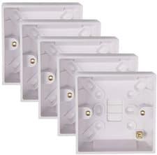Image of 25mm Back Box Single White 1 Gang Surface Mounting Plastic Pattress Box | 1 5 10