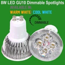 Image of 4x 8W LED GU10 Dimmable Reflector Spot Light Bulbs 3000K Warm 6000K Daylight