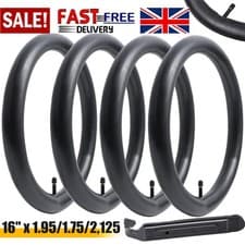 Image of 4PC 16"x 1.75 /1.95 /2.125 Schrader Car Valve Bike Cycle Inner Tube + TYRE LEVER