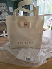 Image of Ted Baker Plain Bow Small Icon Bag Ivory