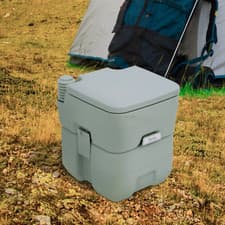 Image of 20L Mobile Camping Toilet Portable Travel Chemical WC Outdoor Handle Grey