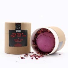 Image of Bath Bomb Gift Set Ylang Ylang Ginger Himalayan Salt Rose Petals Relaxing Spa