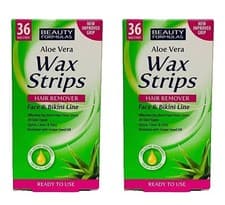 Image of 36, 72,Beauty Formulas Aloe Vera Wax Strips Hair Remover Face & Bikini Line