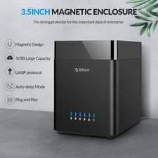 Image of ORICO 2/5 Bay Hard Drive Enclosure USB3.0/Type-C to SATA for 3.5 inch HDD SSD