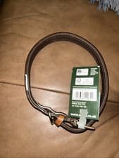 Image of Ancol Vintage Leather Padded Collar Chestnut 35-43 cm Size 4