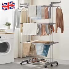 Image of 4-Tier Foldable Clothes Airer Rack Indoor Outdoor Dryer Laundry Dry Rail Hanger