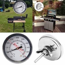 Image of Barbecue BBQ Grill Thermometer Accurate Temperature Gauge Stainless Steel