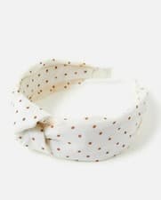 Image of Accessorize Tan Spot Wide Knot Alice Band REF J