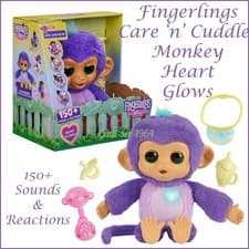 Image of Fingerlings Care'n'Cuddles Monkey Sunny The Interactive Monkey 3+ Years NEW