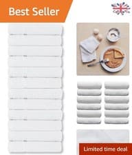 Image of Luxury White Face Cloths - 12 Pack, 100% Cotton, 30 x 30 cm for Gentle Care