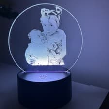Image of Personalised Engraved photo lamp / night light engraving gift present