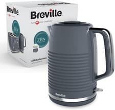 Image of Breville Zen Grey Electric Kettle | 1.7L | 3Kw Fast Boil | Grey & Silver Chrome