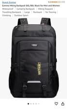 Image of Ezmine 80L Hiking Backpack Waterproof Camping Backpack Black