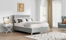 Image of Rhodes Grey Velvet Ottoman Storage Bed