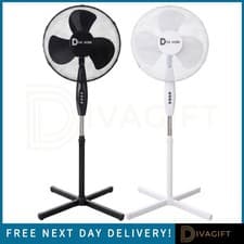 Image of 16INCH PEDESTAL FAN OSCILLATING WITH 3-SPEEDS ADJUSTABLE HEIGHT FLOOR STANDING