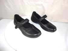 Image of Hotter Women's Shake II Wide Mary Jane Comfort black leather Shoes Size 6.5 W