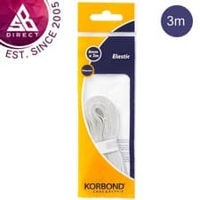 Image of Korbond White Elastic - 6mm x 3m│Ideal for Sewing & Craft Repair Work