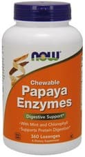 Image of Now Foods Papaya Enzyme, Chewable - 360 lozenges - Digestive support