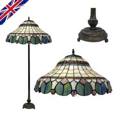 Image of Tiffany Style Floor Lamp 16inch Traditional Multicolor Stained Glass Floor Lamp