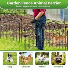 Image of 10PACK Decorative Garden Fence with Lock Heavy Duty Metal Fencing Animal Barrier
