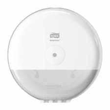 Image of Tork SmartOne Mini Toilet Roll Dispenser in White Plastic with Clear Window