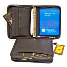 Image of A5 (STANDARD ORGANISER ) ZIPPED CONFERENCE RING BINDER 9978A 27mm dia BLACK