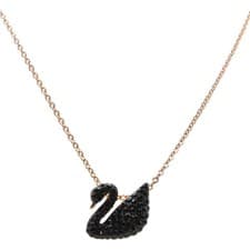 Image of Swarovski Rose Gold Necklace Iconic Swan Pendant Ladies Jewellery NEW GENUINE