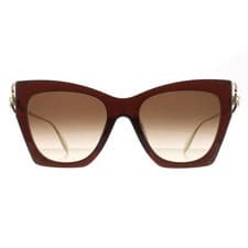 Image of Alexander McQueen Sunglasses AM0375S 002 Brown Gold Brown Gradient