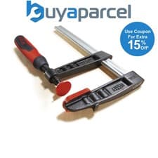 Image of Bessey 250mm Cast Iron Screw Clamp and Anti Slip End Covers 25cm 250/120 TG25-2K