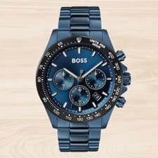 Image of Hugo Boss HB1513758 Hero Blue Dial Stainless Steel Men’s Chronograph Watch