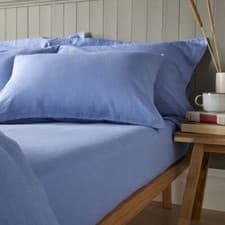 Image of Super Soft Luxury Linen Blend Fitted Sheet Plain up to 34cm Deep Bed Sheets