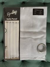 Image of Tyrone Textiles White Voile Panel X 2 Brand New 138cm Width 122cm Drop