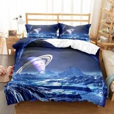 Image of Holiday Gift Bedding Set Space Exploration Quilt Duvet Cover Single Double Size