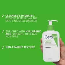 Image of CeraVe Hydrating Cleanser for Normal to Dry Skin 236ml Size with Hyaluronic Acid