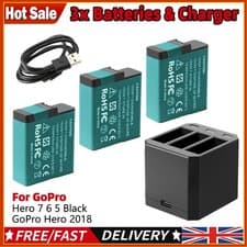 Image of 3pcs AHDBT-501 601 701 Battery For GoPro HERO 7 6 5 Black with 3-Channel Charger